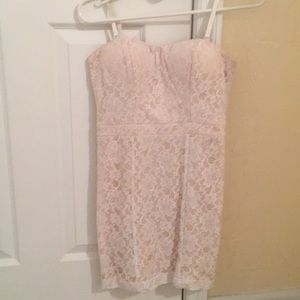 BEBE white lace mini dress